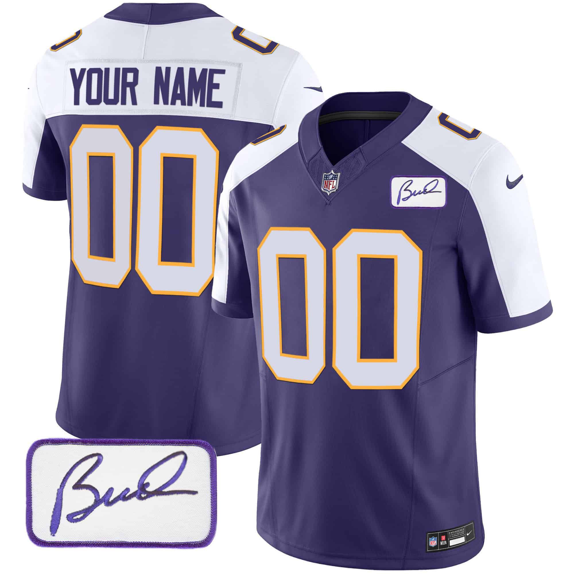 Men Minnesota Vikings Purple 2024 Nike Bud Grant Patch Classic Limited Custom NFL Jersey